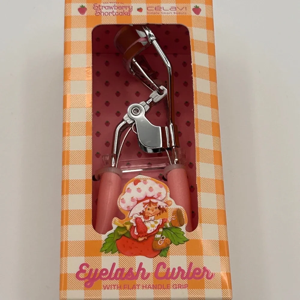 Celavi Eyelash Curler Pink Strawberry Shortcake‎ Flat Handle Grip